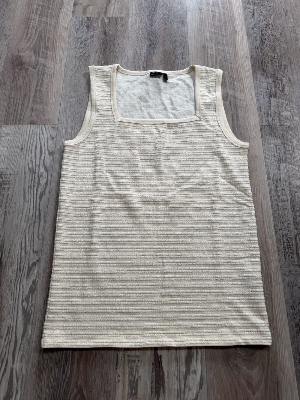 Cream Textured Sleeveless Tank Top - Women's